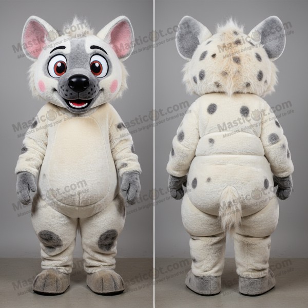 Fløyelsaktig hvit tegneserie prærieulv maskot - Masticot.com