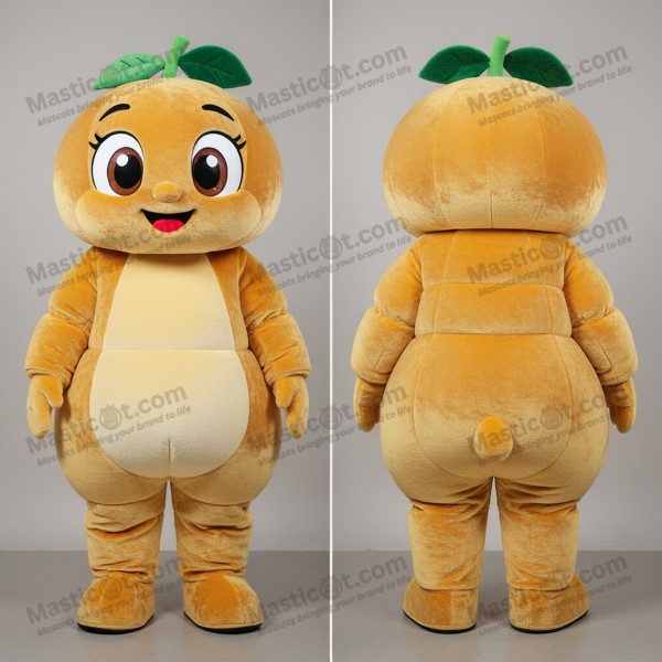 Golden plum cheerful plum mascot - Masticot.com