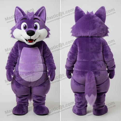 Violeťácký maskot vlka Say Wolf - Masticot.com