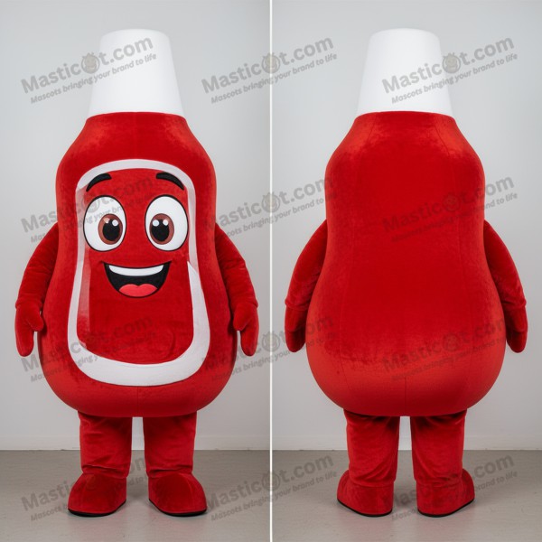 Navy Blød Fløjlsagtig Ketchupflaske Maskot - Masticot.com