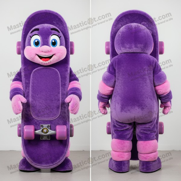 Purple velvety skateboard mascot - Masticot.com
