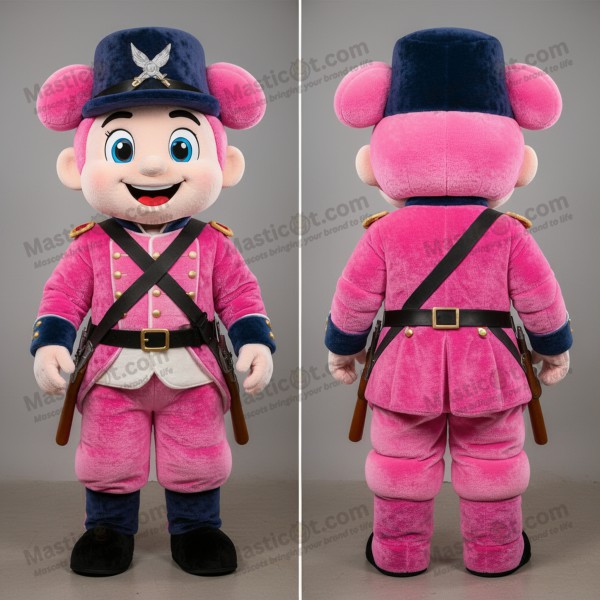 Velvet Pink Playful Civil War Soldier Mascot - Masticot.com