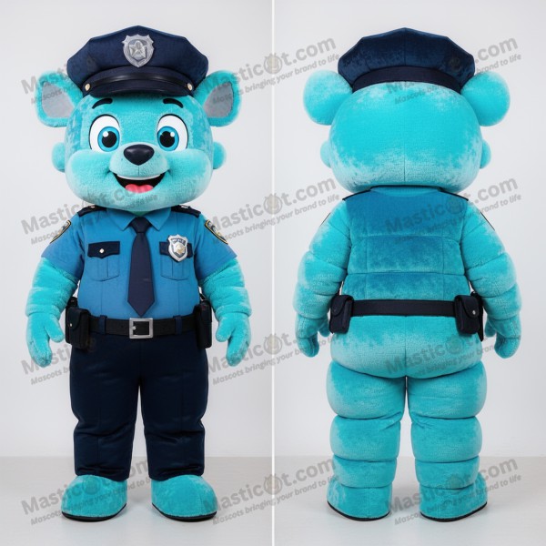 Modrý plyšový kostým policisty maskota - Masticot.com