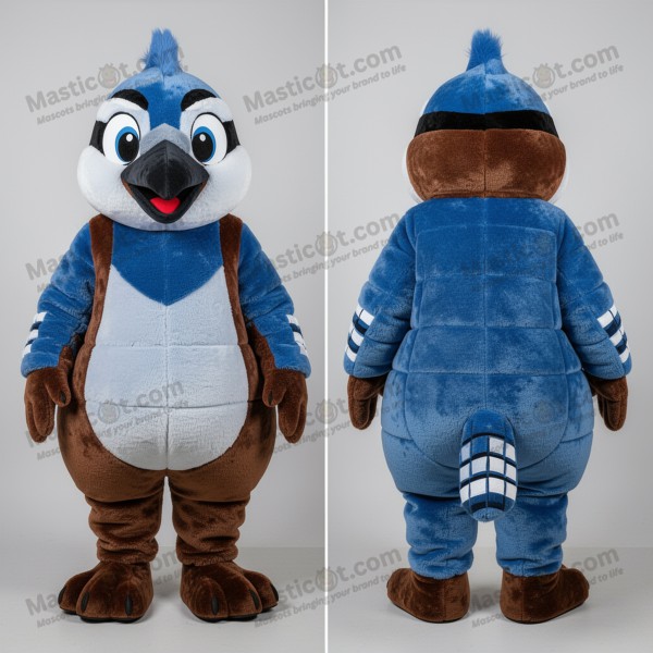 Vibrant blue crested blue jay mascot - Masticot.com