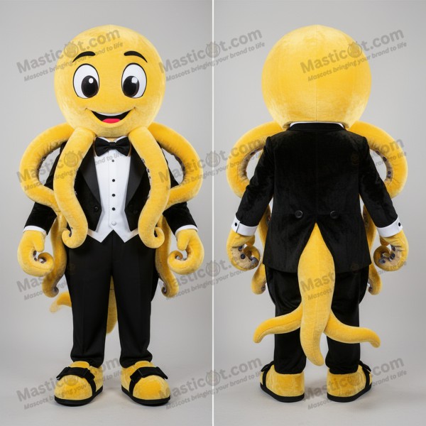 Yellow velvety hydra mascot - Masticot.com