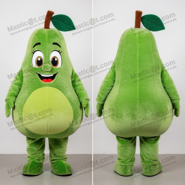 Velvet Green Smiling Pear Mascot - Masticot.com