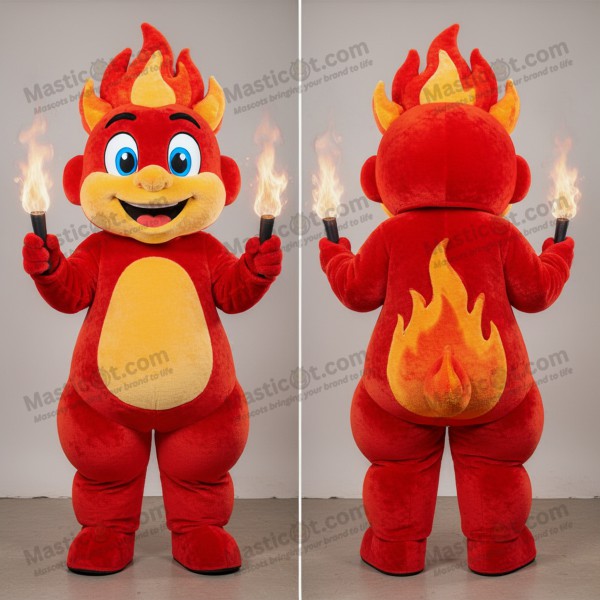 Crimson vibrant fire eater mascot - Masticot.com