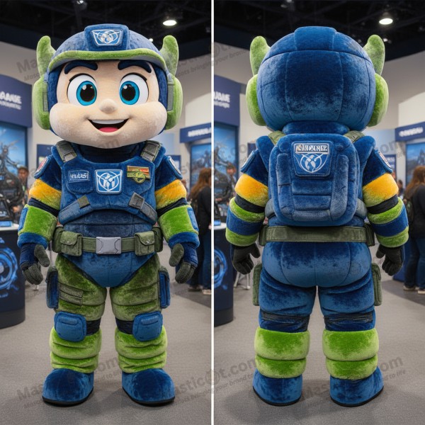 Navy blue plush marine recon mascot - Masticot.com