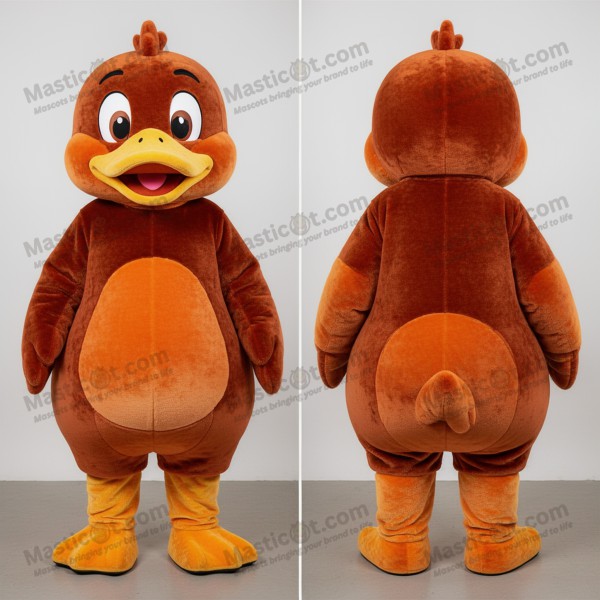 Rustfärgad fluffig and-maskot - Masticot.com