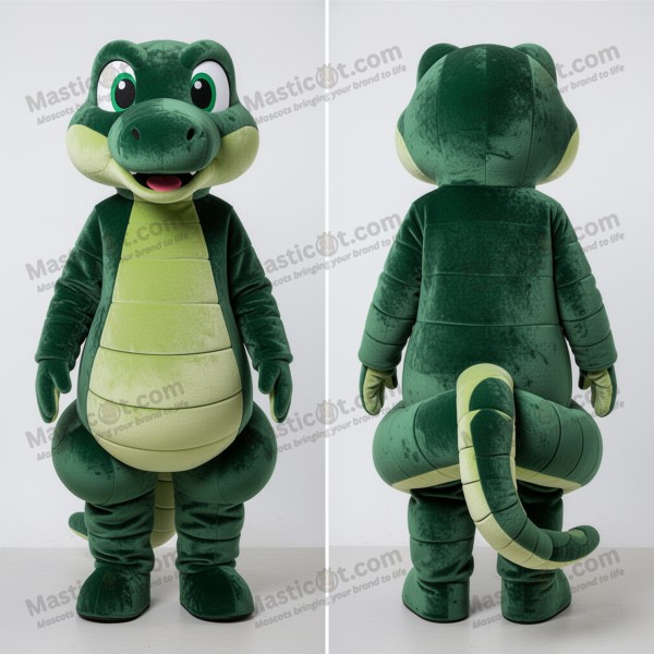 Forest green coiled snake mascot - Masticot.com