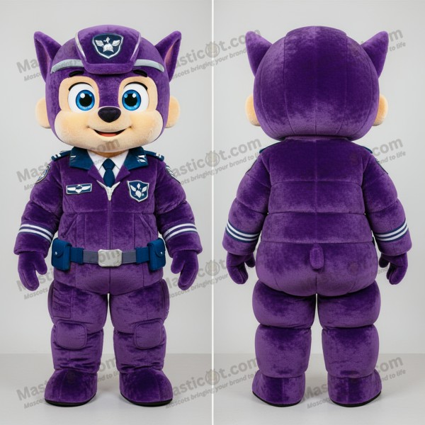 Fialkový hrdinský maskot vojáka letectva - Voják letectva -