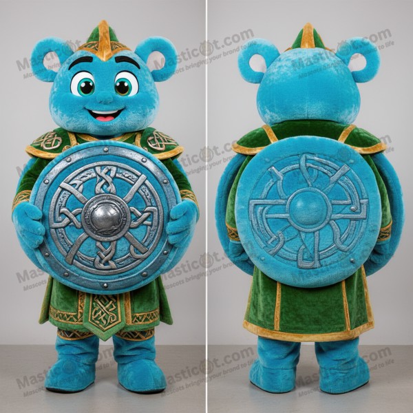 Cyan celtic shield celtic shield mascot - Masticot.com