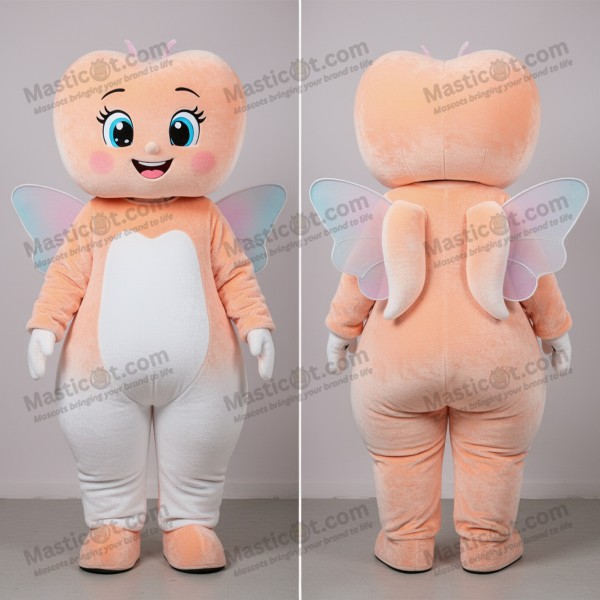 Pastel peach whimsical tooth fairy mascot - Masticot.com