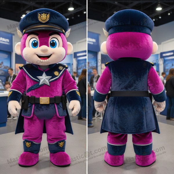 Magenta marine bredskuldret marine soldat maskot -
