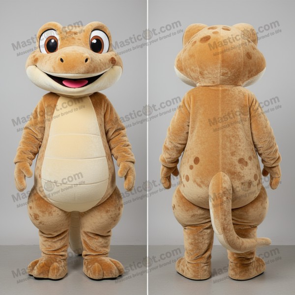 Velvety tan playful geckos mascot - Masticot.com