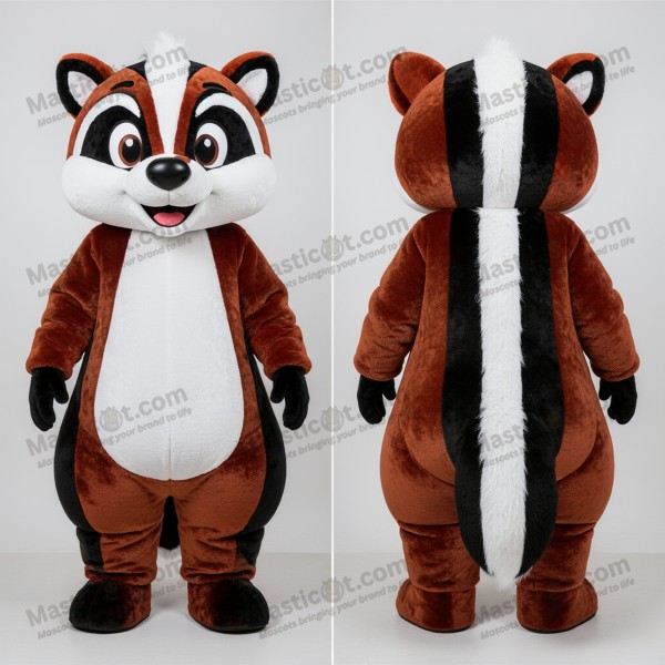 Rust orange wide eyed skunk mascot - Masticot.com
