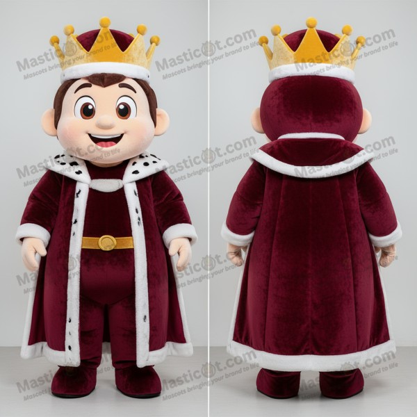 Maroon velvety king mascot - Masticot.com
