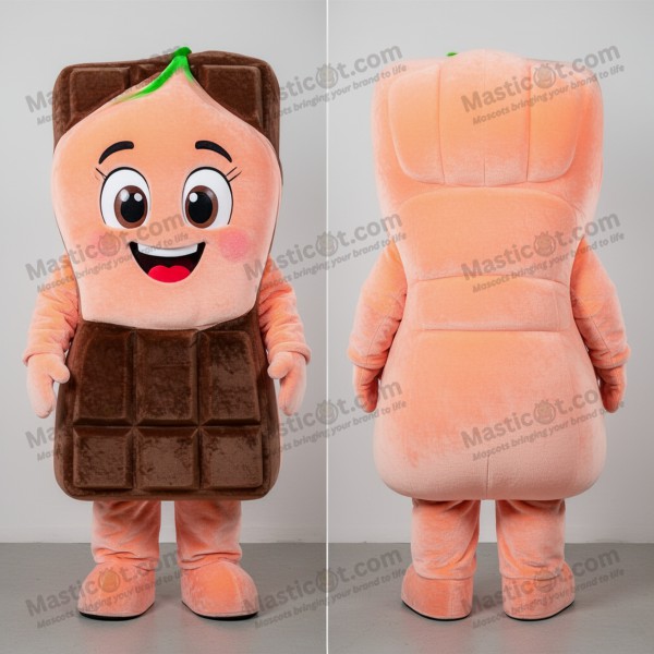 Velvety peach chocolate bar mascot - Masticot.com