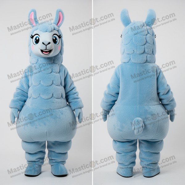 Mascota de llama esponjosa color azul cielo - Masticot.com