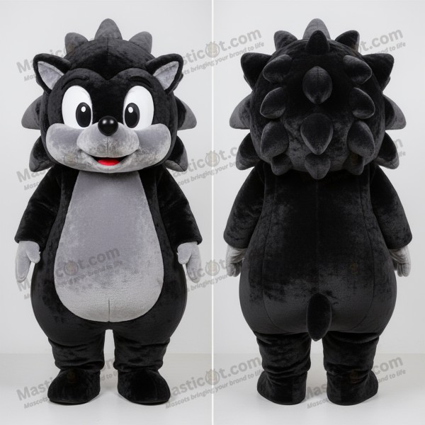 Hravý ježčí maskot v hluboké černé - Masticot.com