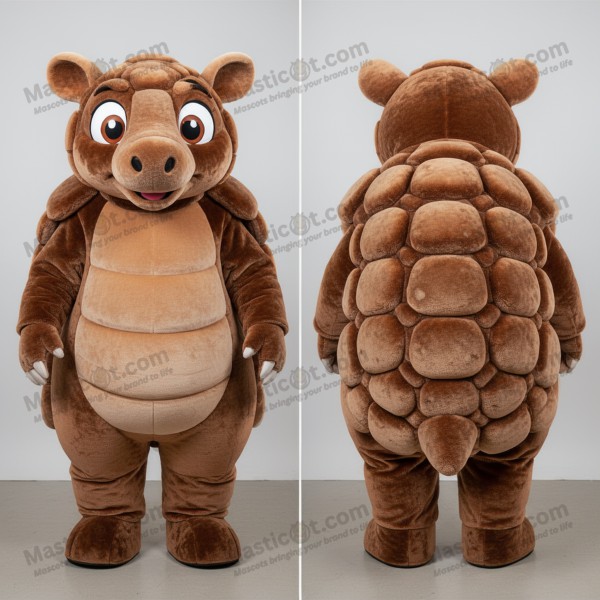 Earthy brown armored glyptodon mascot - Masticot.com