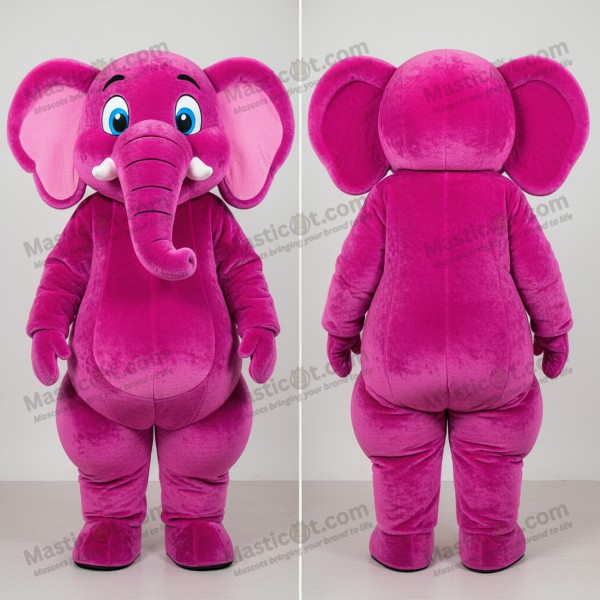 Magenta rounded elephant mascot - Masticot.com