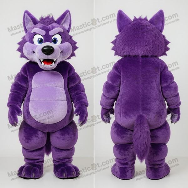 Velvety purple playful werewolf mascot - Werewolf -
