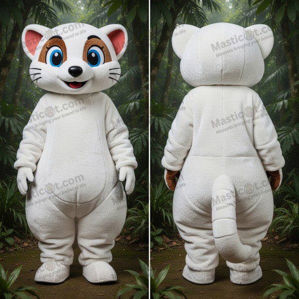 White Whiskered Mongoose Mascot - Masticot.com