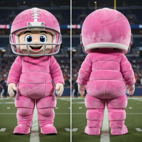 Casaca de Mascota de Casco de Fútbol Americano Cartoon Rosa