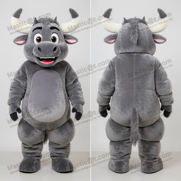 Gray Fleece Minotaur Mascot - Masticot.com