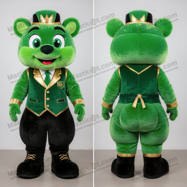 Vibrant Green Cartoon Irish Dancing Shoes Mascot -