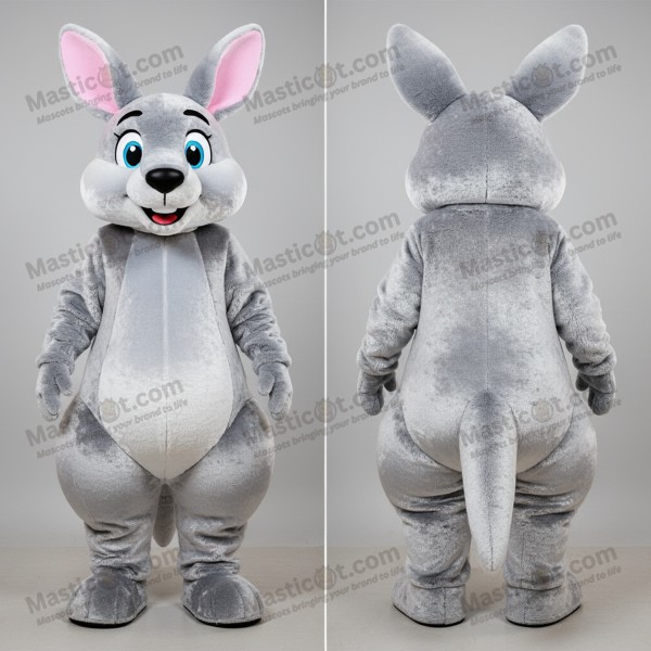 Silver Shimmer Kangaroo Mascot - Masticot.com