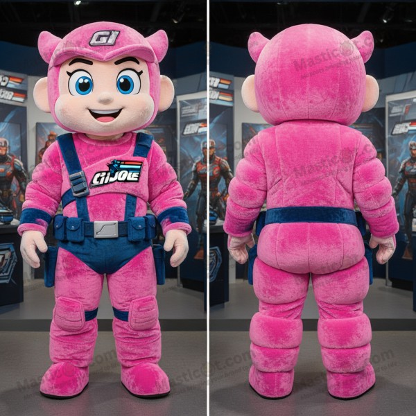 Pink navy white gi joe mascot - Masticot.com
