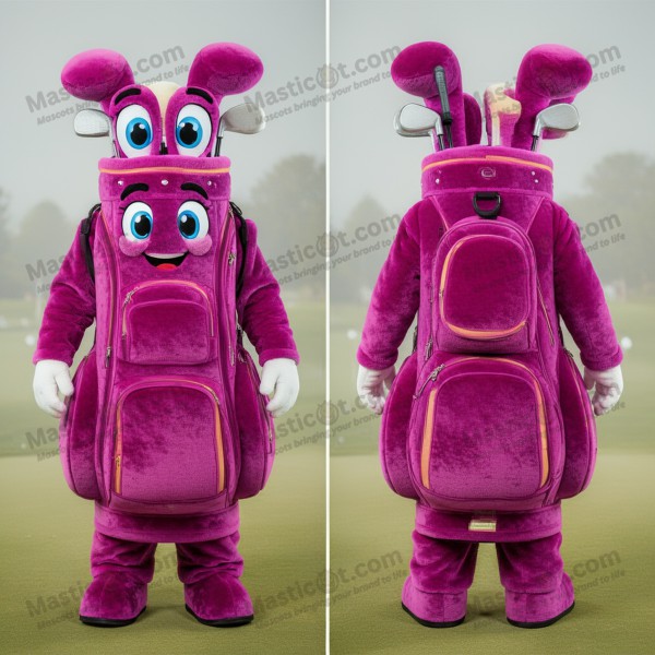 Mascota de bolsa de golf aterciopelada en magenta -