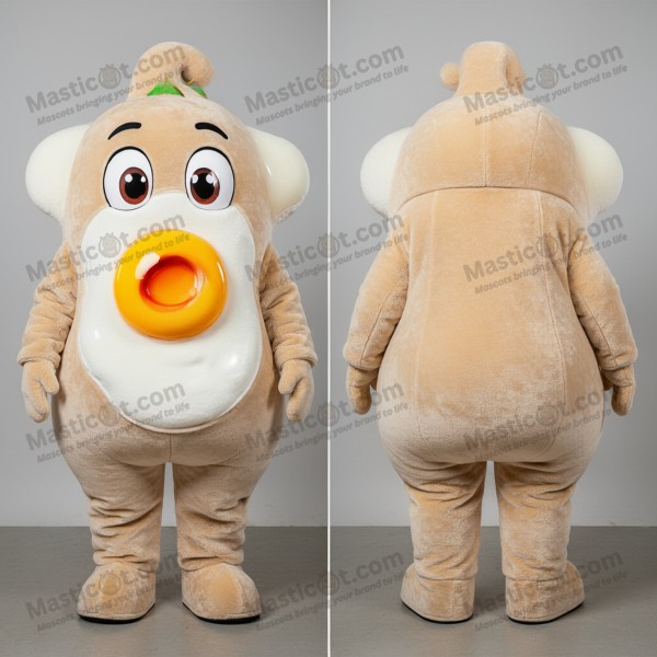 Beige fluffy shakshuka mascot - Masticot.com