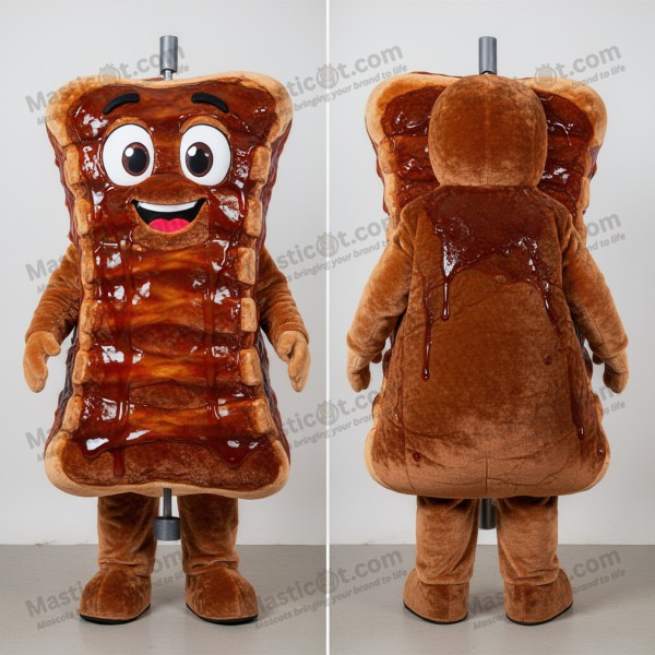Rust orange grinning bbq ribs mascot - Bbq Ribs -