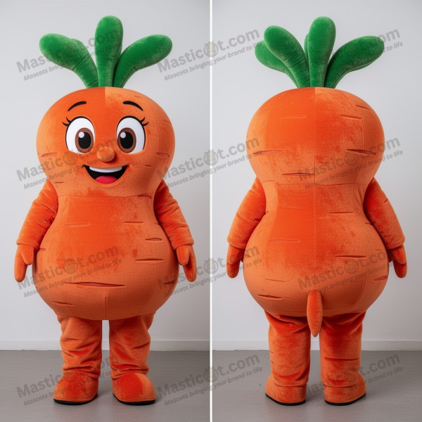 Vibrant orange round radish mascot - Masticot.com