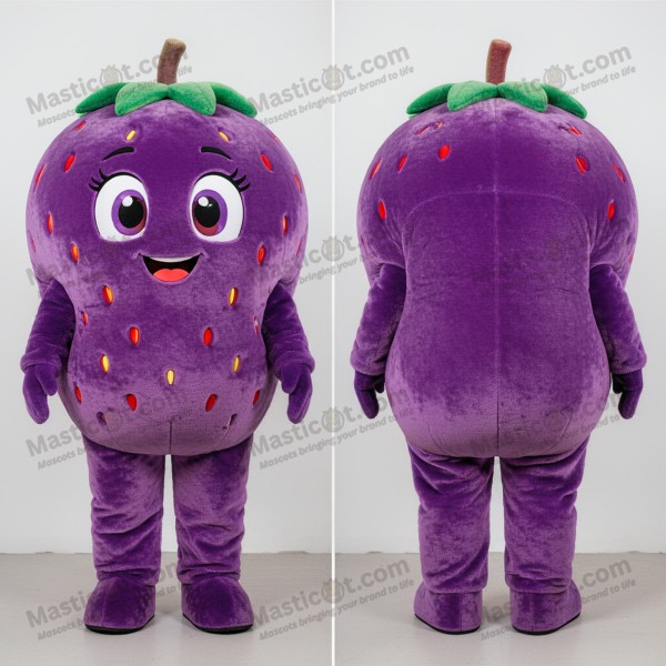 Plum Purple Round Strawberry Mascot - Masticot.com