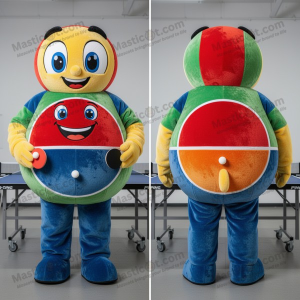Teal velvety ping pong table mascot - Ping Pong Table -