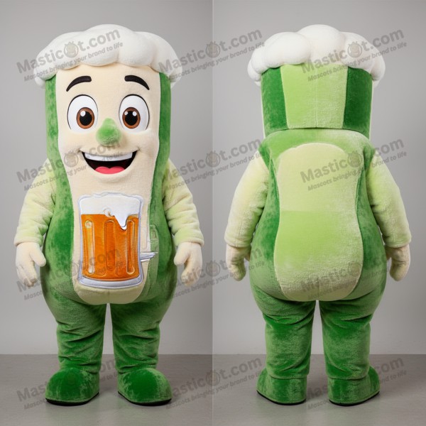 Vibrant Green Fleece Sheep Green Beer Mascot - Masticot.com