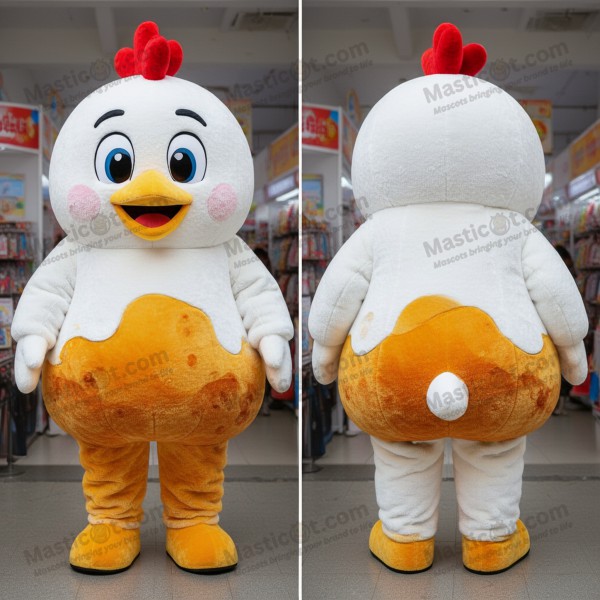Golden Plush Cartoon Fried Chicken Mascot - Masticot.com