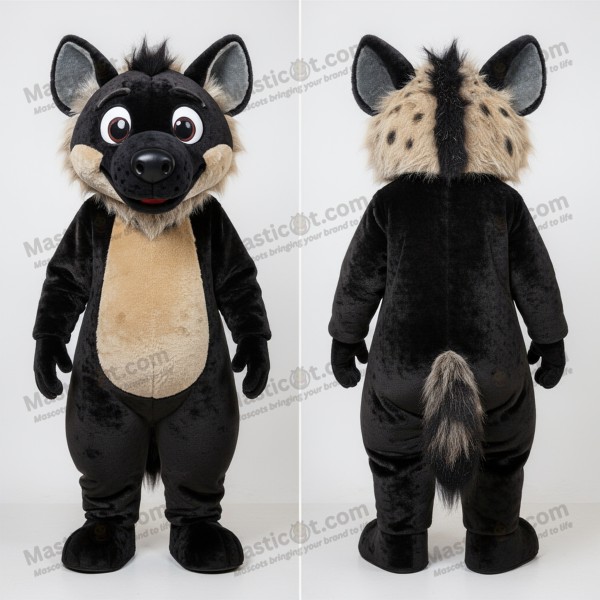 Svart Denim-forside Hyene Maskot - Masticot.com
