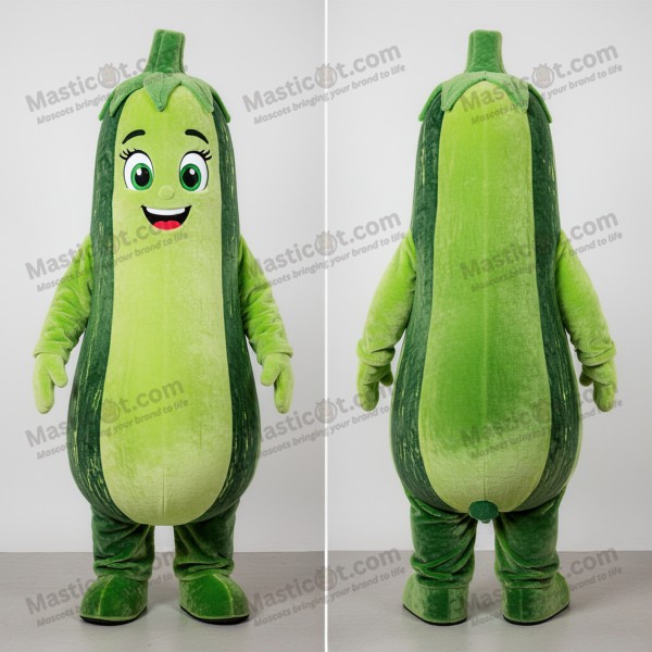 Limegrønn Velour-Zucchini Maskot - Masticot.com