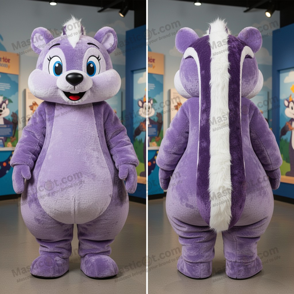 Lavender Cartoon Skunk Mascot - Masticot.com