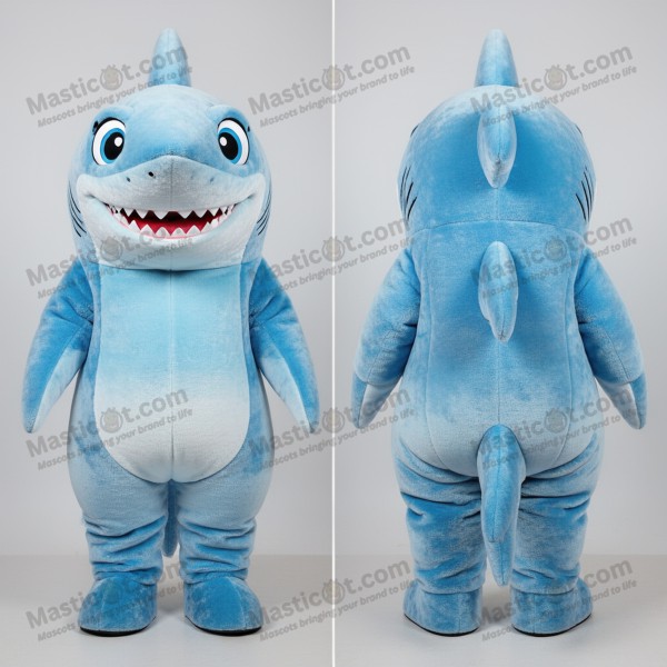 Sky Blue Velvety Megalodon Mascot - Masticot.com