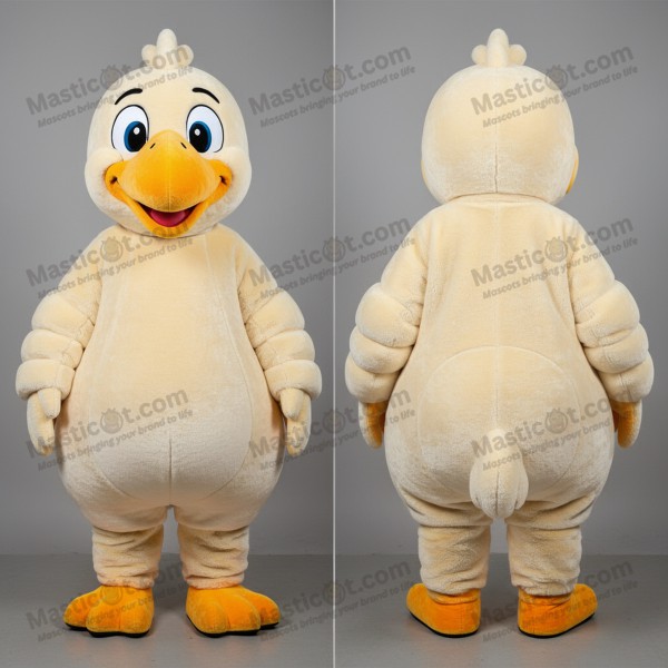 Krémově zbarvený kulatý maskot ptáka Dodo - Masticot.com