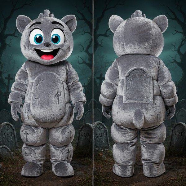Silver Gray Tombstone Graveyard Mascot - Masticot.com