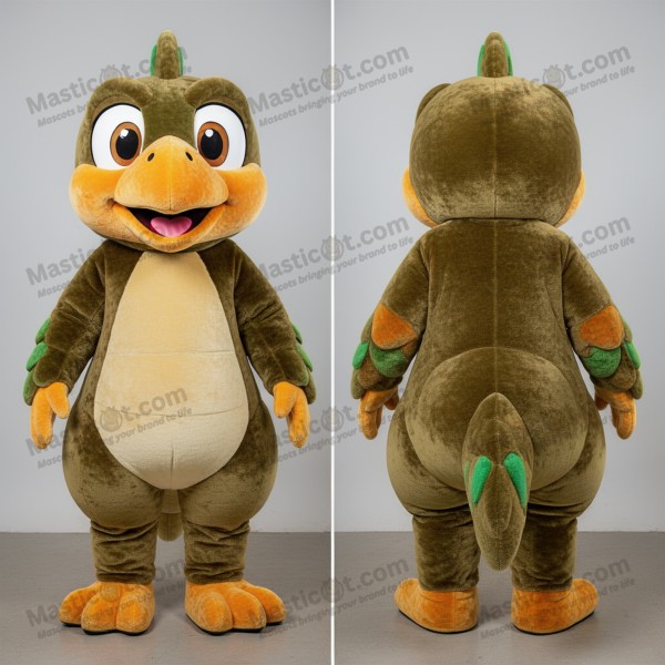 Olive Green Cartoon Archeopteryx Maskot - Masticot.com