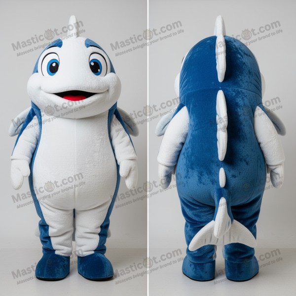 Velvety white playful cod mascot - Cod - Masticot.com