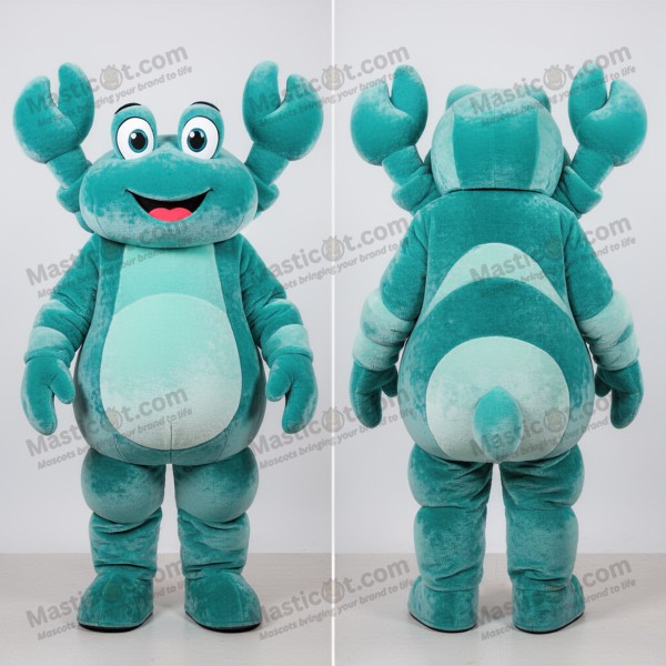Teal Rounded Crab Mascot - Masticot.com